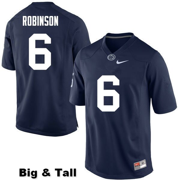 NCAA Nike Men's Penn State Nittany Lions Andre Robinson #6 College Football Authentic Big & Tall Navy Stitched Jersey WZJ5298WB